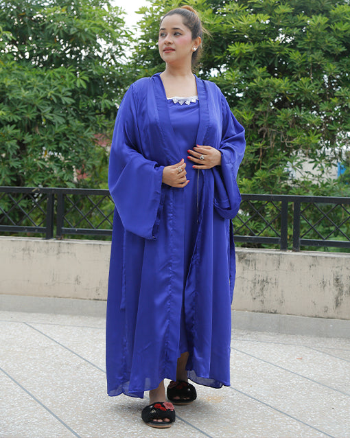 CODE 03 (  4 pieces bridal robe dress ) Royal Blue