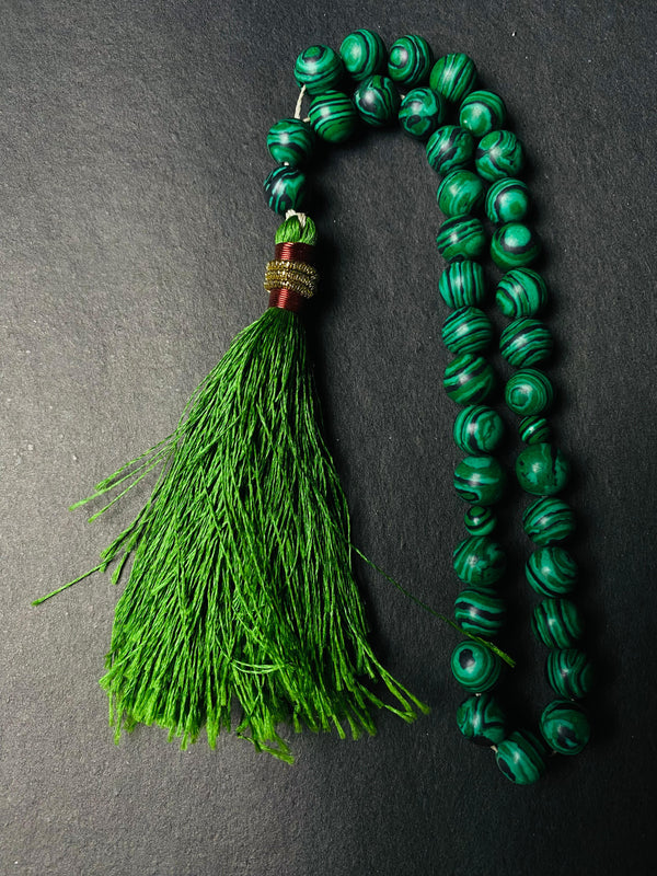 100% Green Malachite stone(33 beads tasbih)