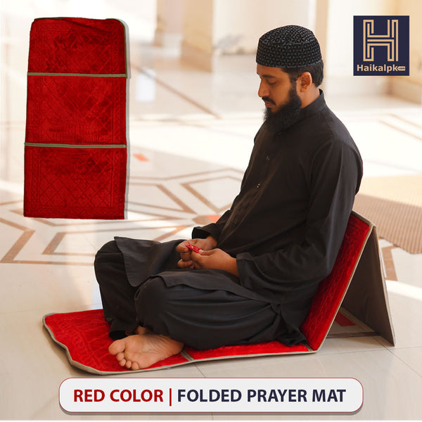 Red Color Folded Prayer Mat Portable