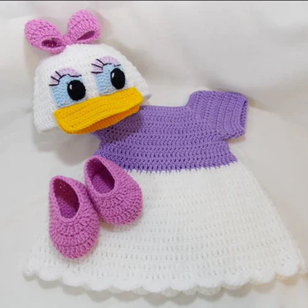 Code:03 Handmade Baby Dress  Duck Style (3 Piece Set)