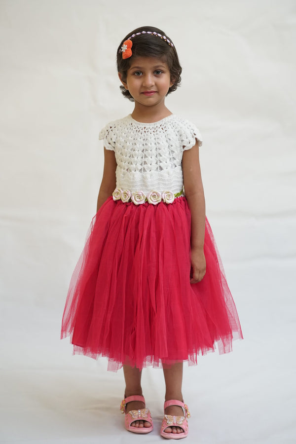 4 Layer Handmade Fairy Frock In Red Style